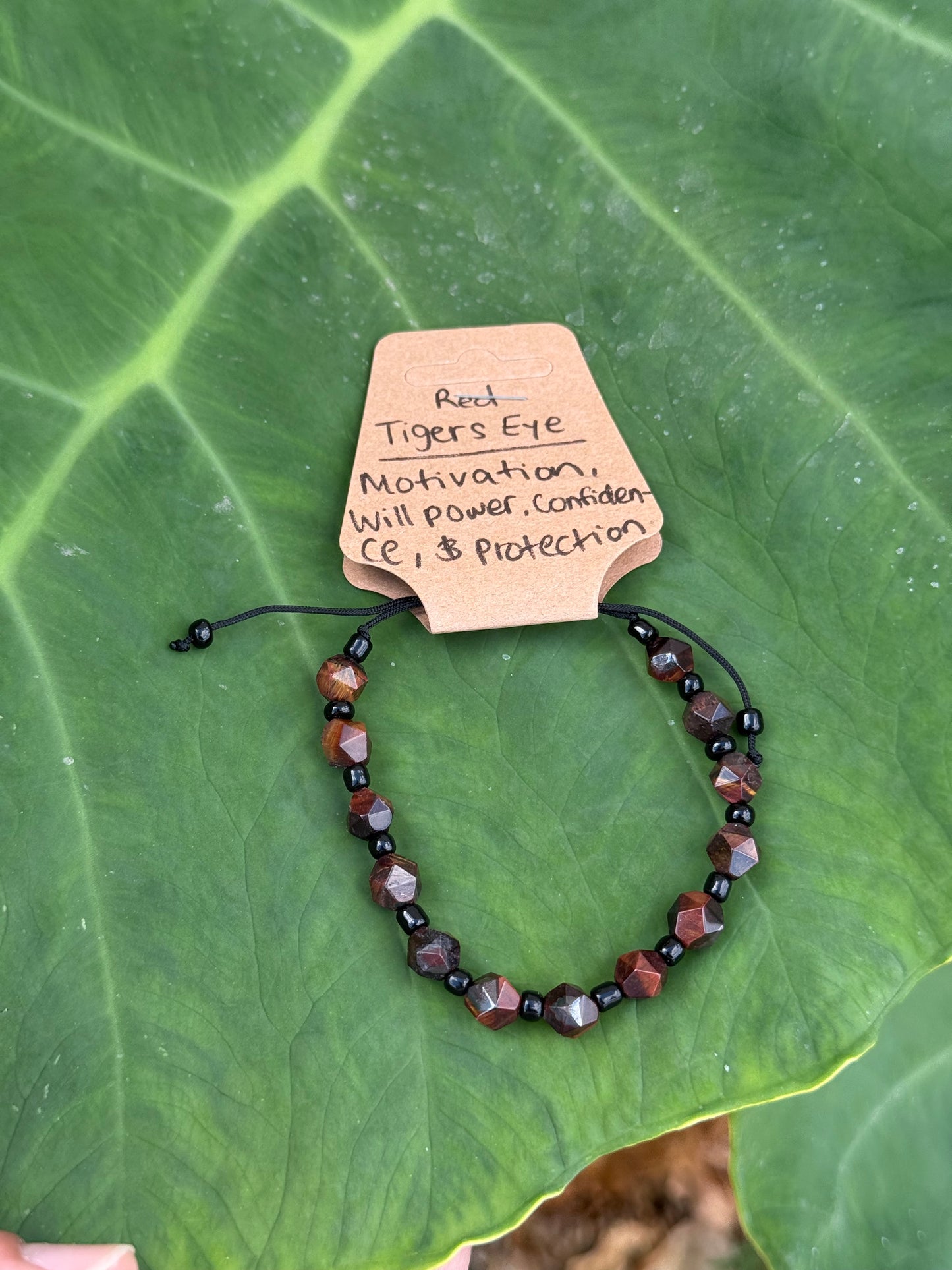 Red Tigers Eye Crystal Adjustable Bracelet