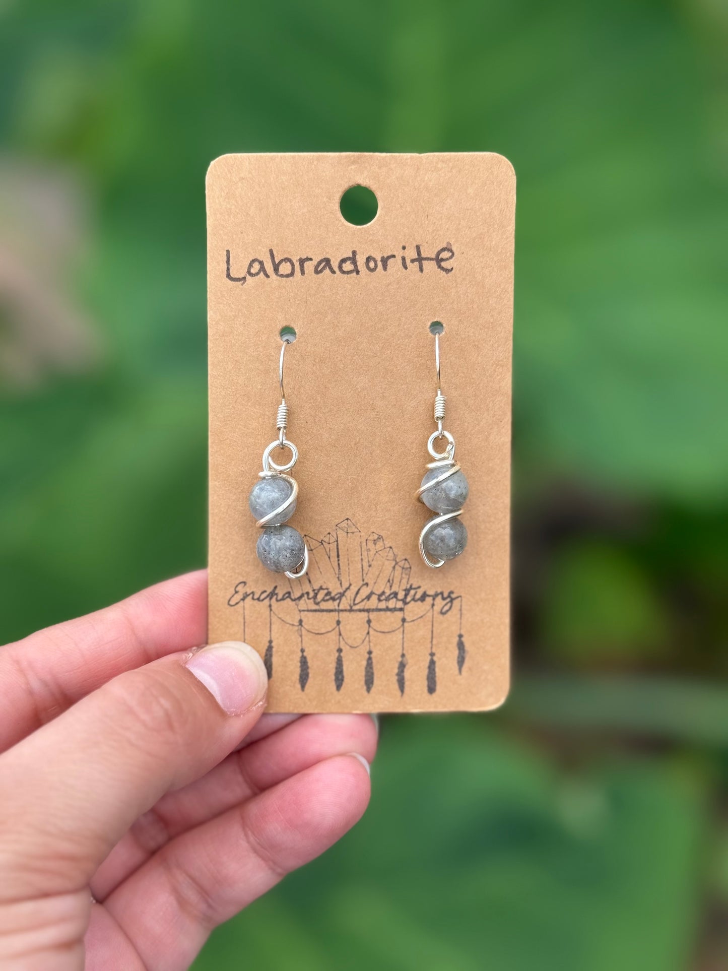 Labradorite Crystal Dangle Earrings