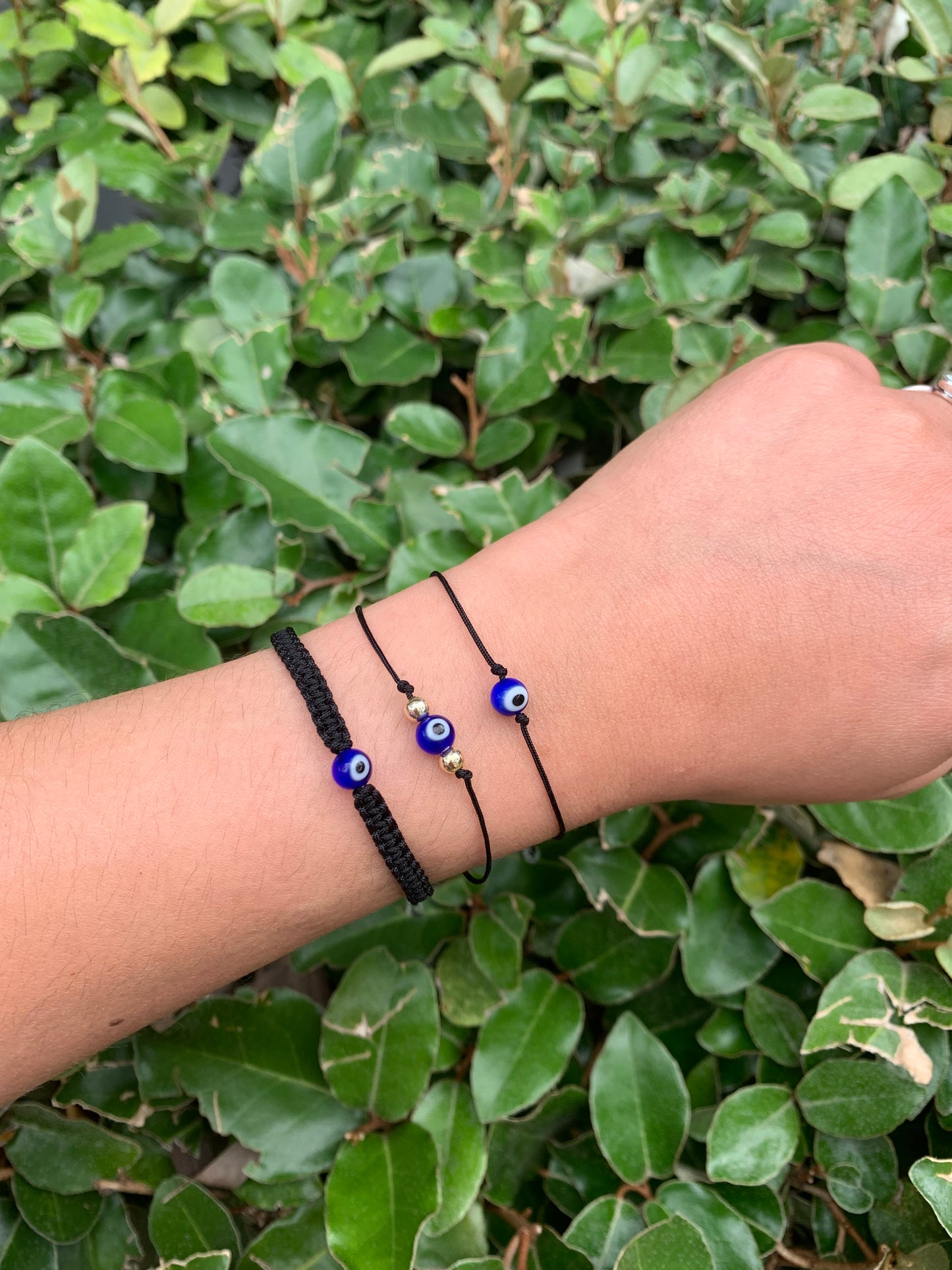 Glass Evil Eye Protection Adjustable Bracelet