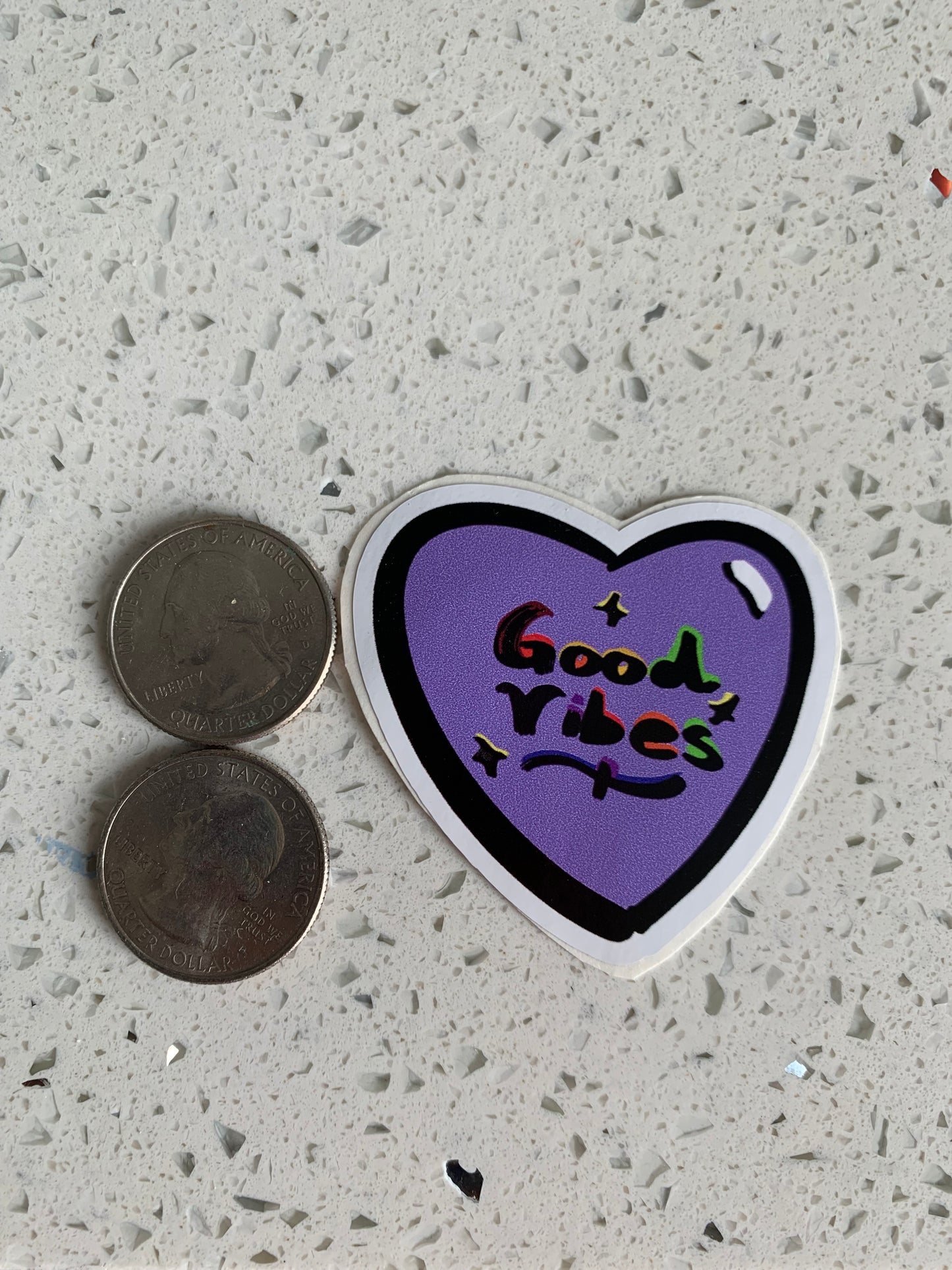 Purple Heart Good Vibes Sticker