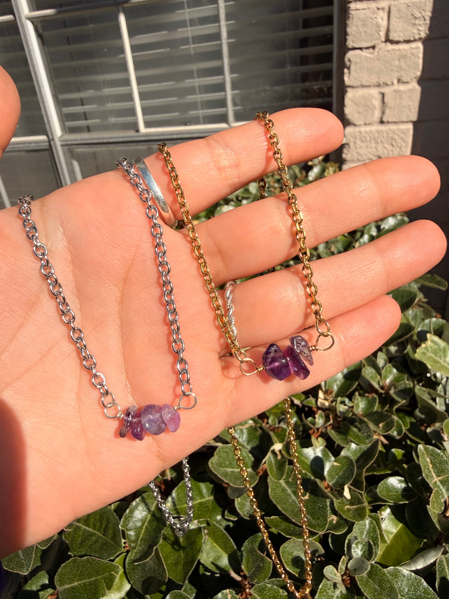 Amethyst Chain Necklace