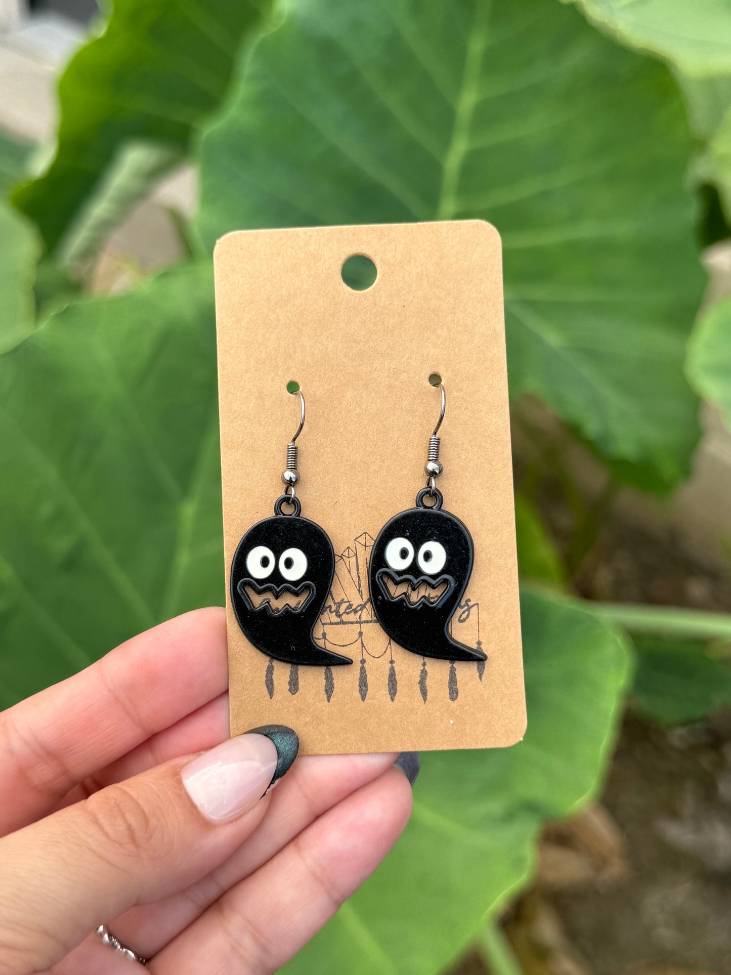 Black Phantom Dangle Earrings