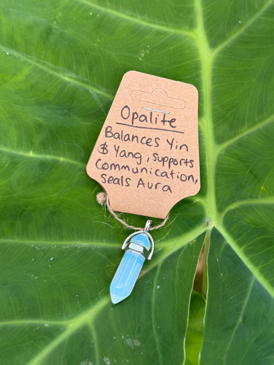 Opalite Crystal Pendant and Necklace