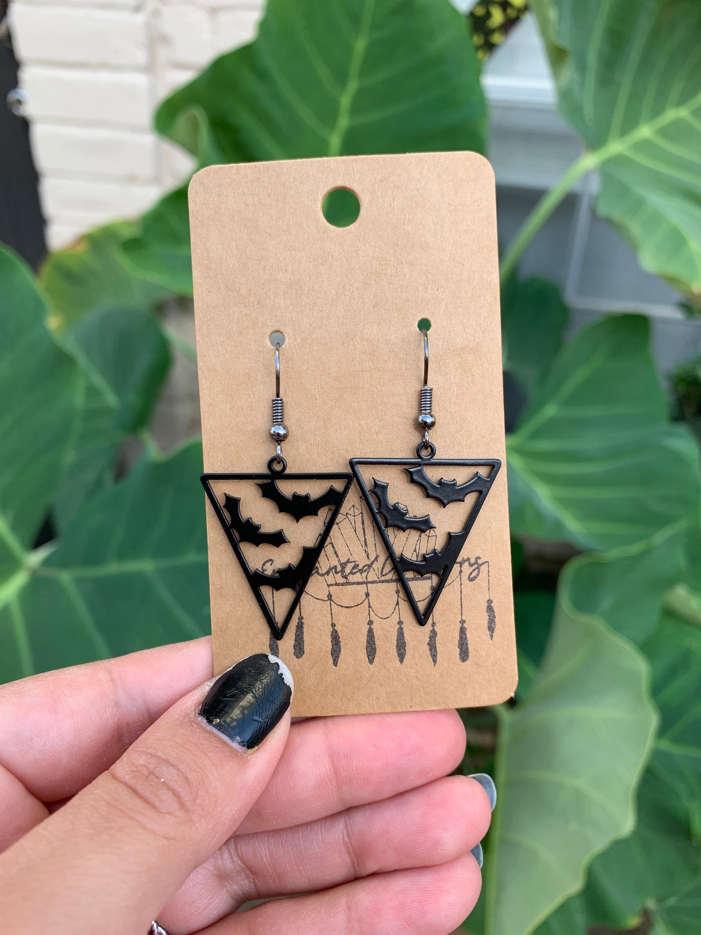 Bat and Spider Halloween Dangle Earrings