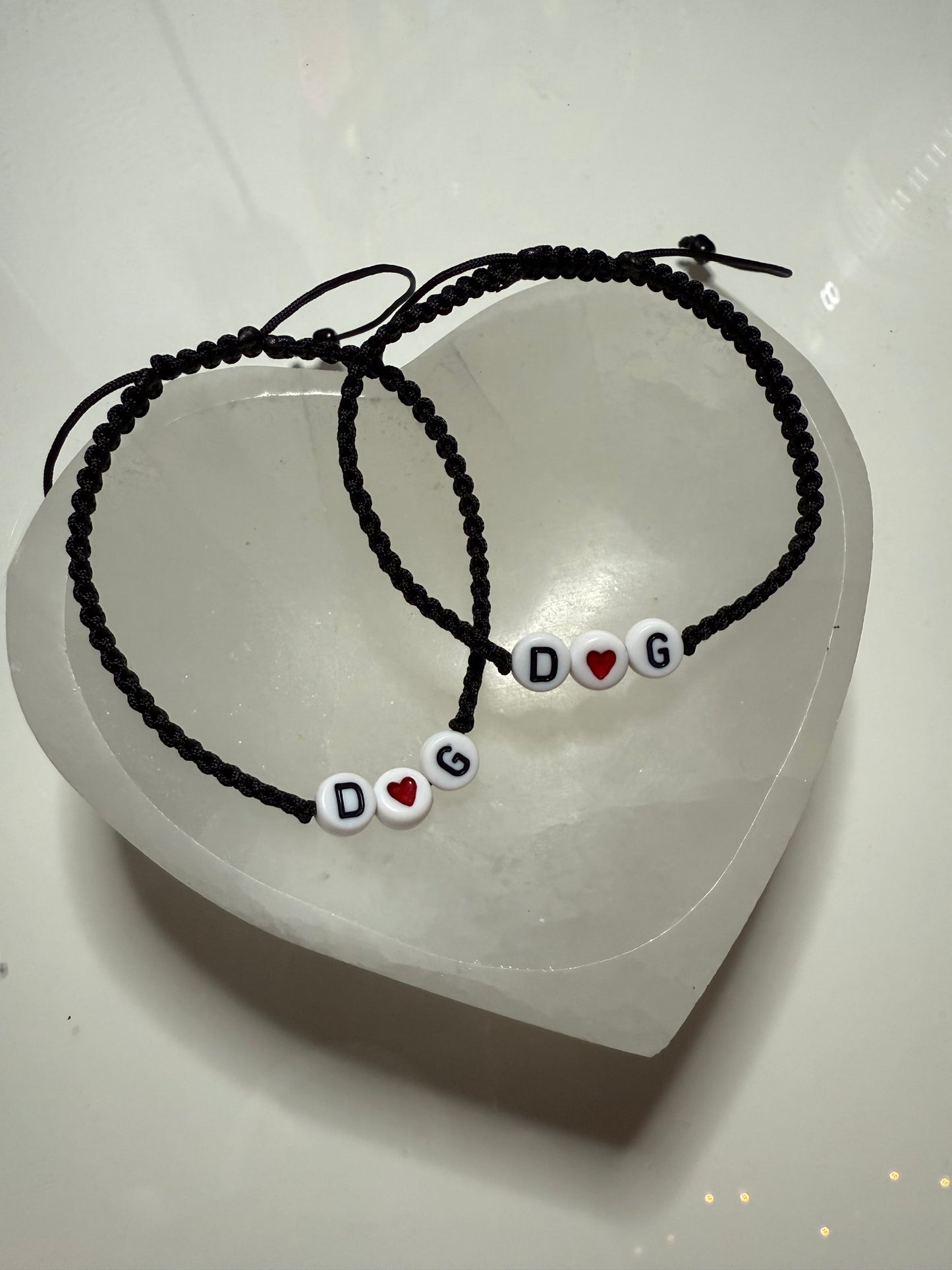 Couple Initial Adjustable Bracelet
