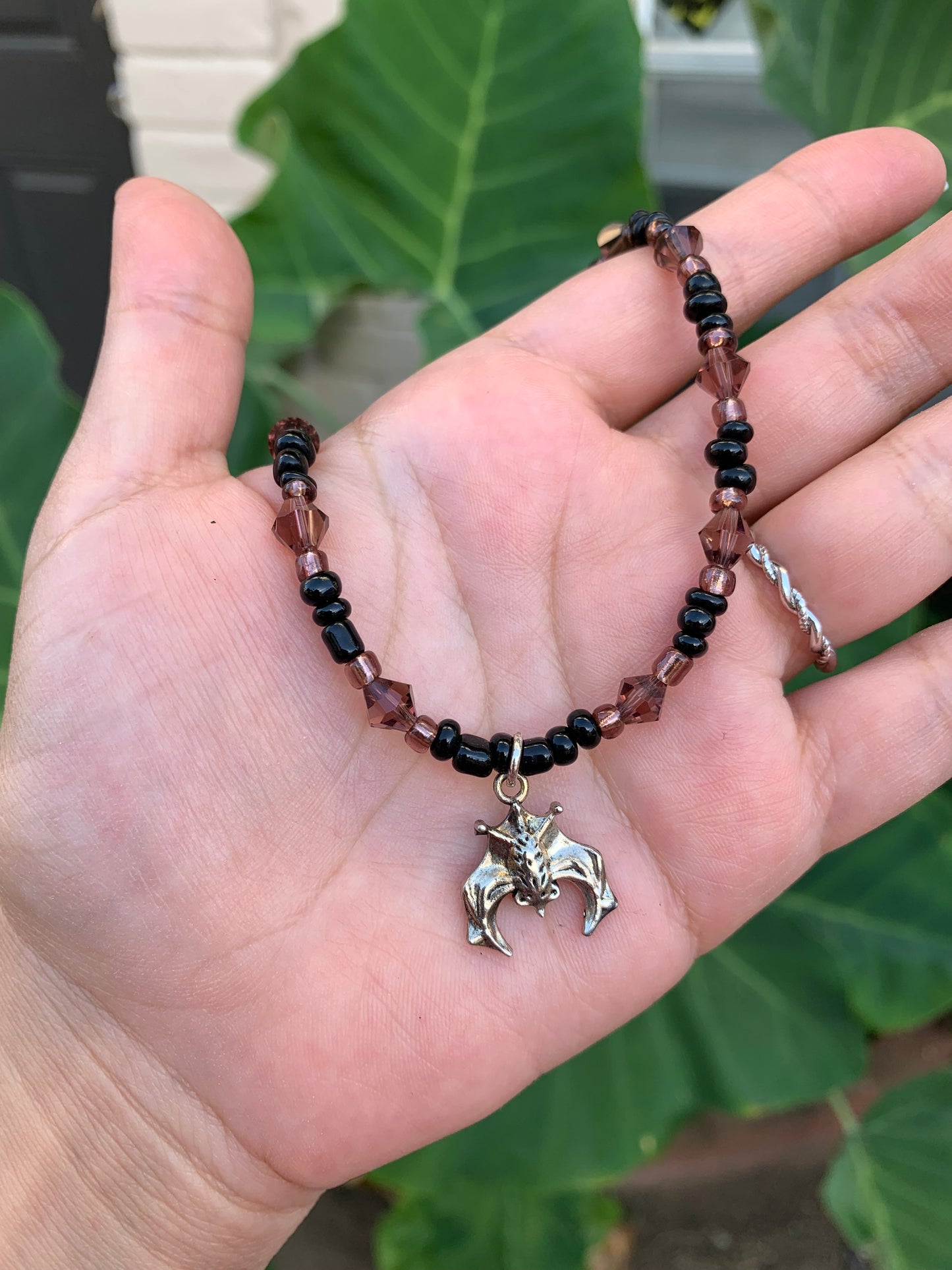 Bat Charm Beaded Necklace