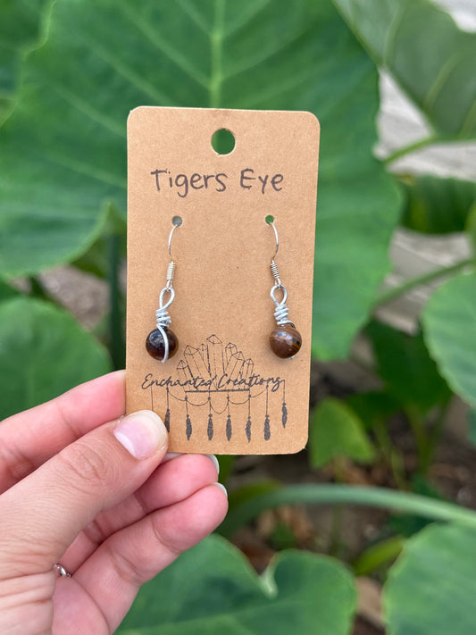 Tiger Eye Crystal Dangle Earrings