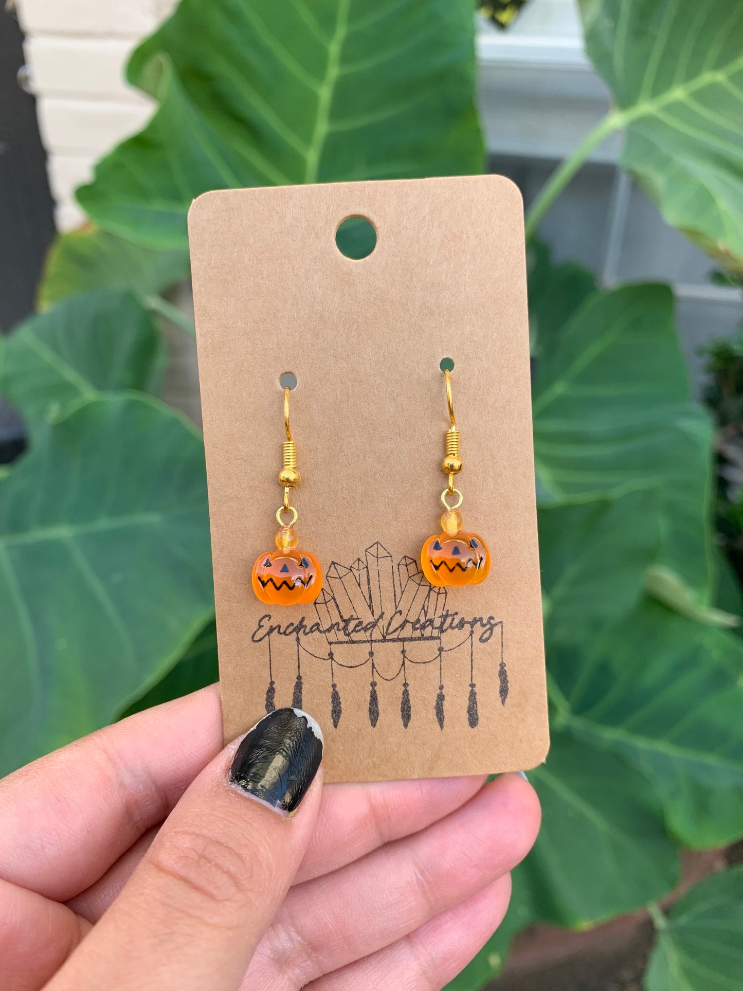 Pumpkin and Ghost Charm Earrings