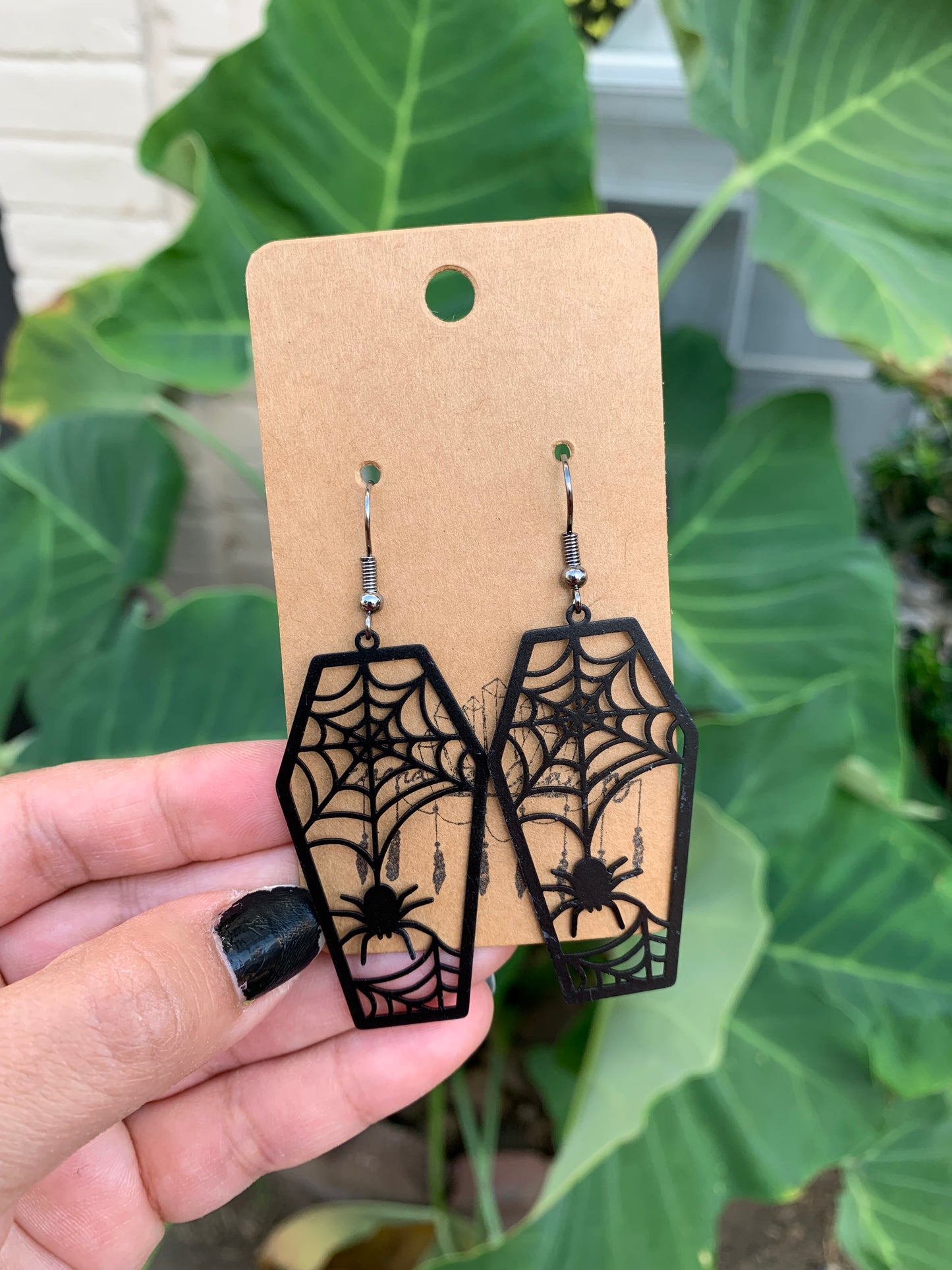 Bat and Spider Halloween Dangle Earrings