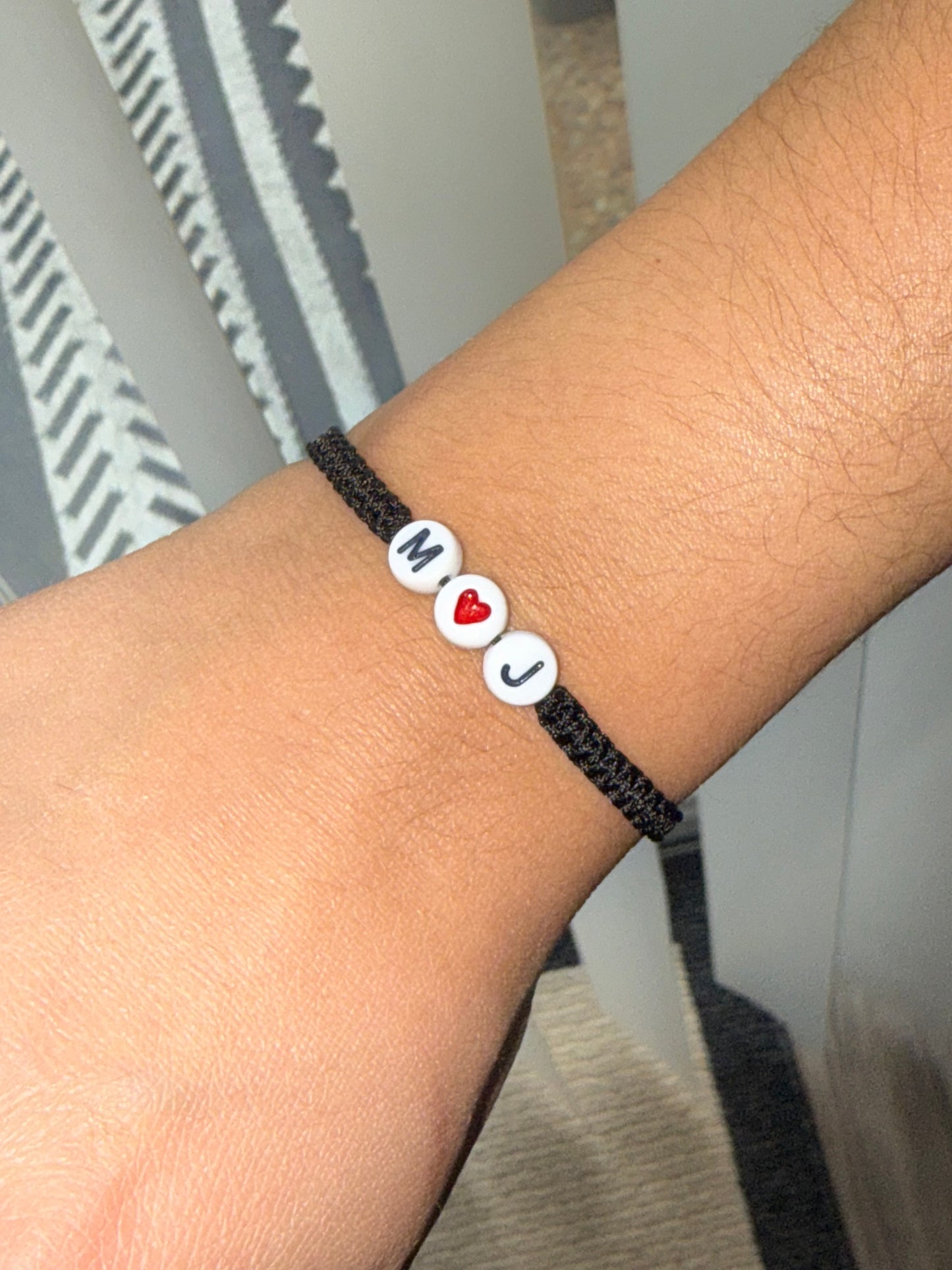 Couple Initial Adjustable Bracelet