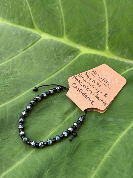 Hematite Crystal Adjustable Bracelet