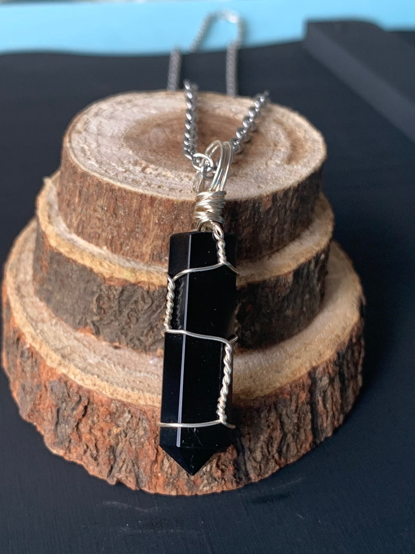 Black Obsidian Point Necklace