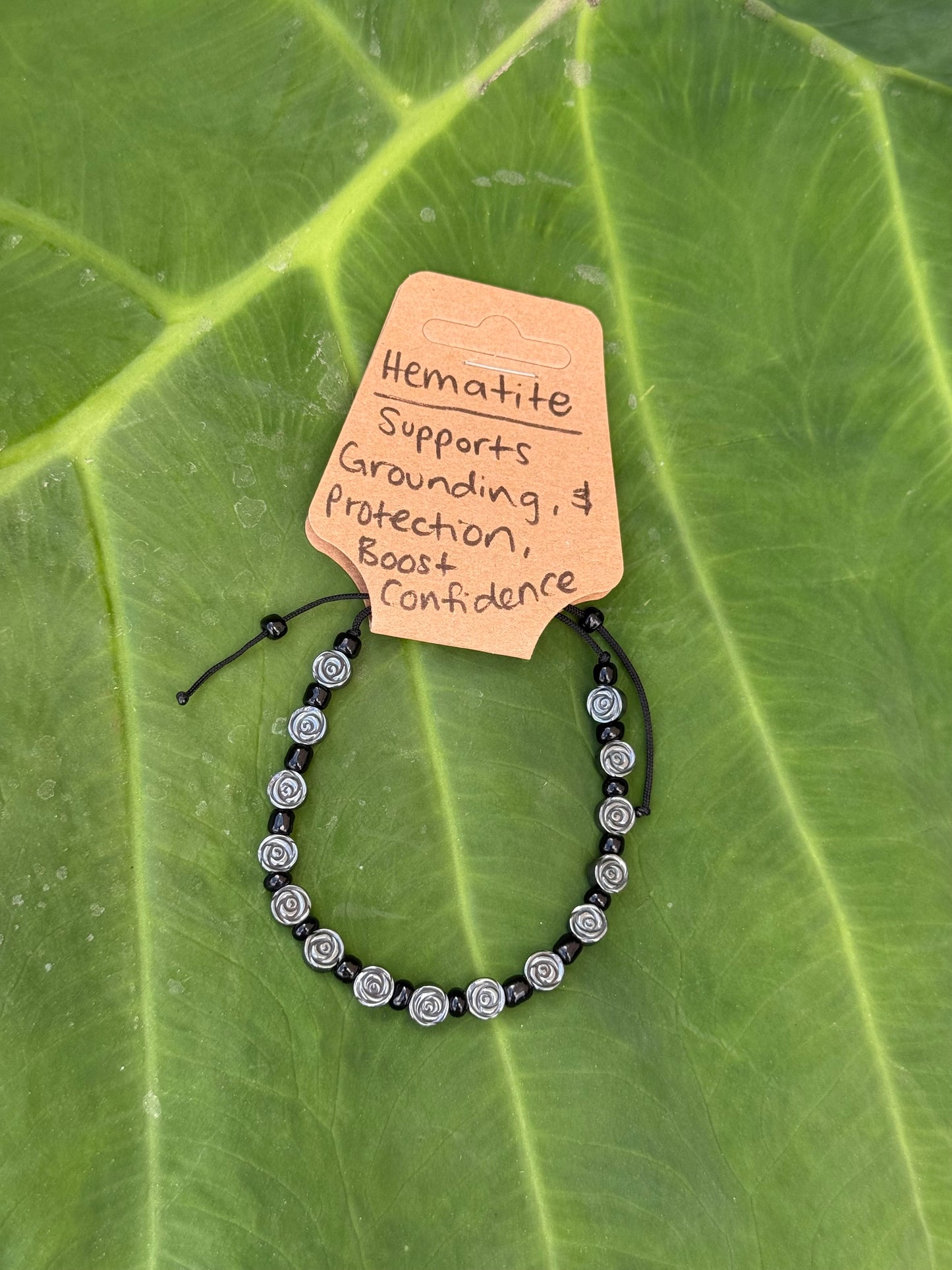 Rose Hematite Crystal Adjustable Bracelet