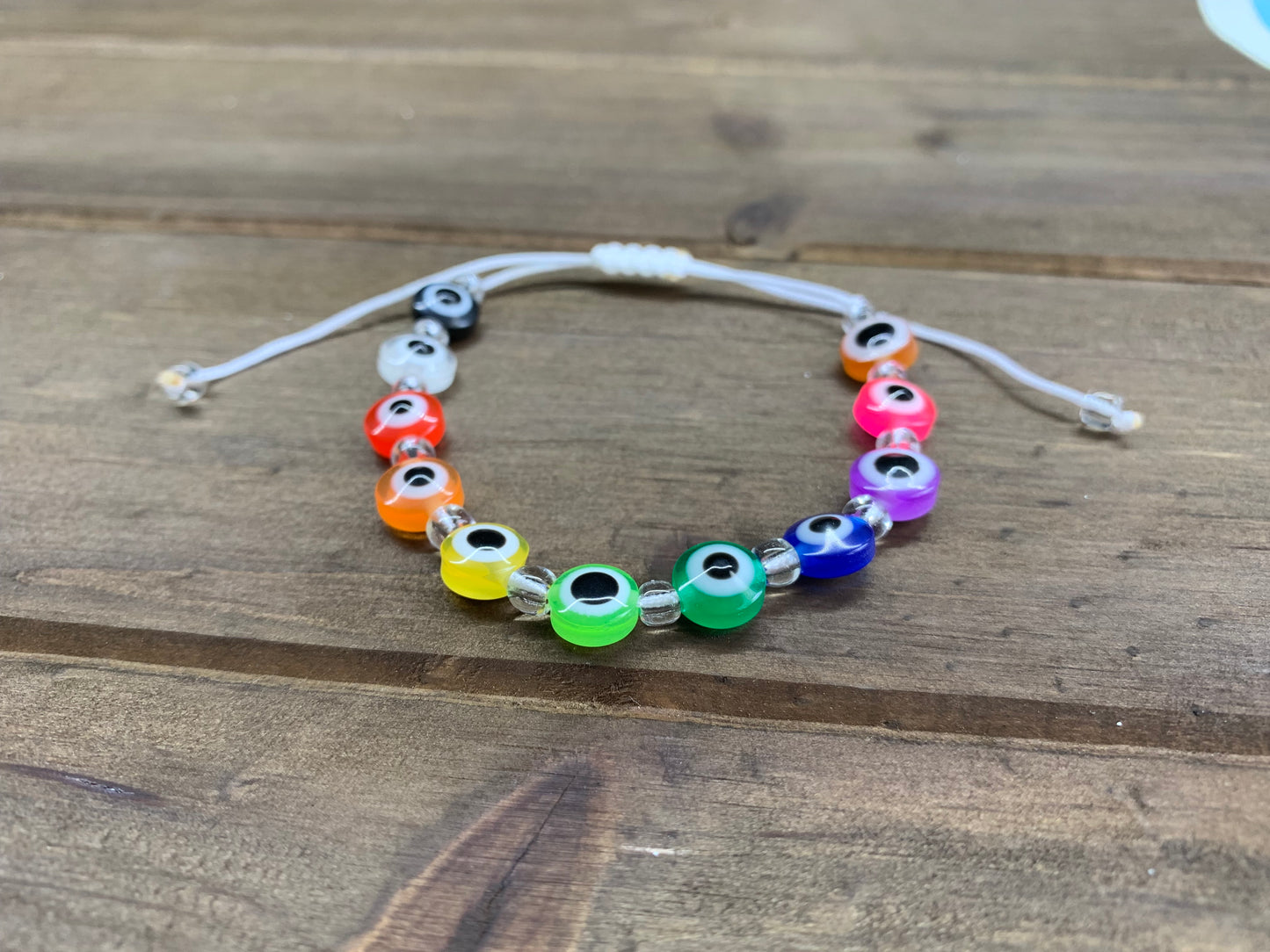 Rainbow Evil Eye Protection Bracelet