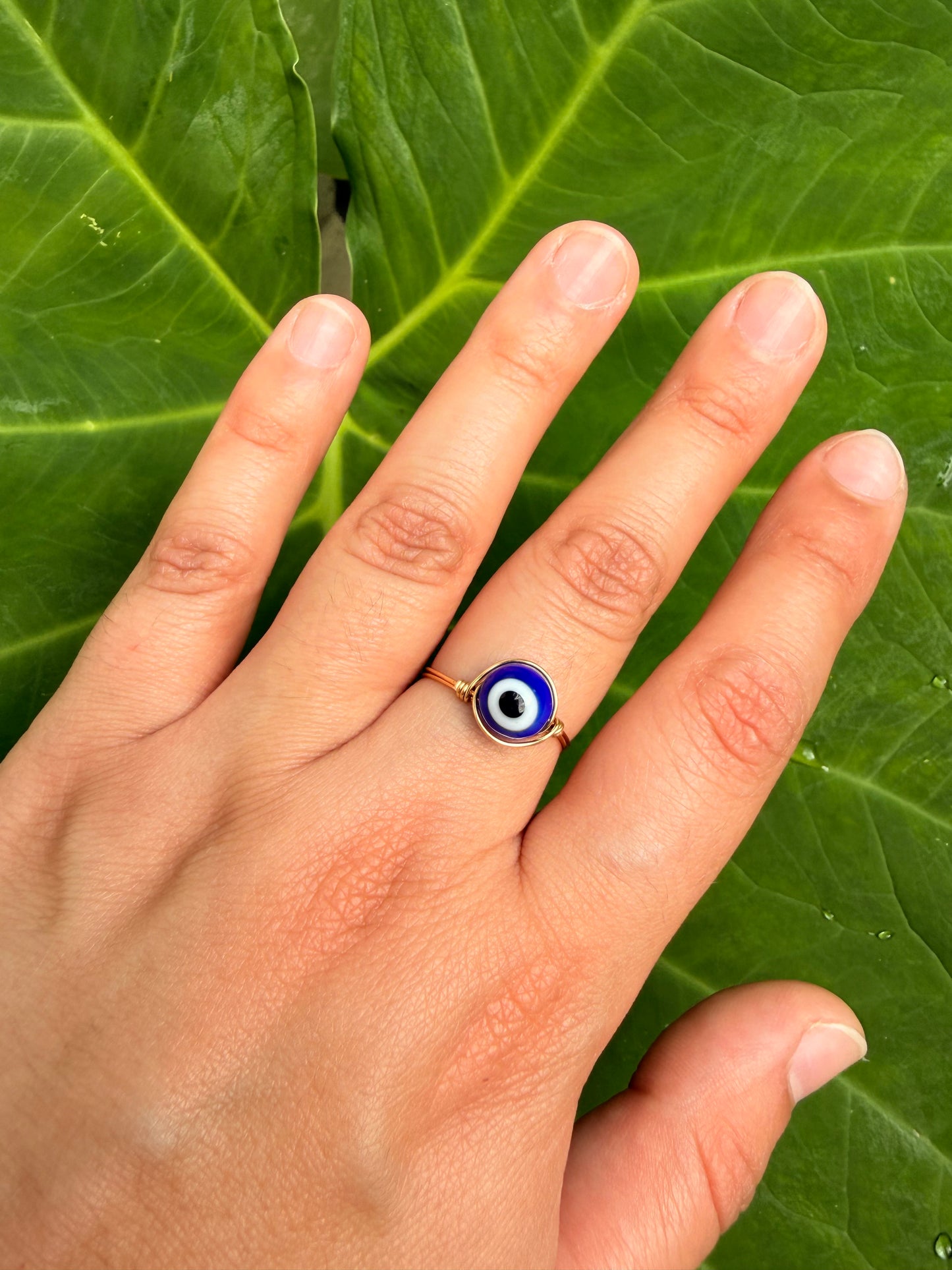 Evil Eye Protection Wire Wrapped Ring