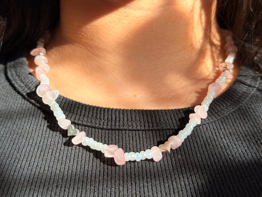 Rose Quartz Heart Necklace