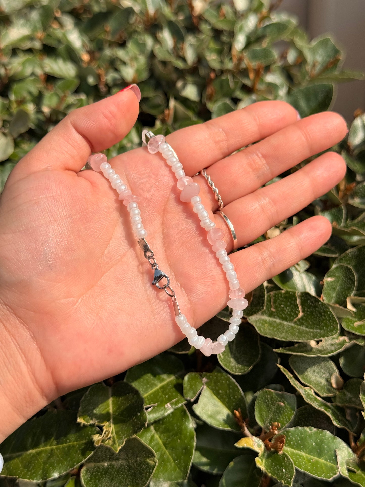 Rose Quartz Heart Necklace