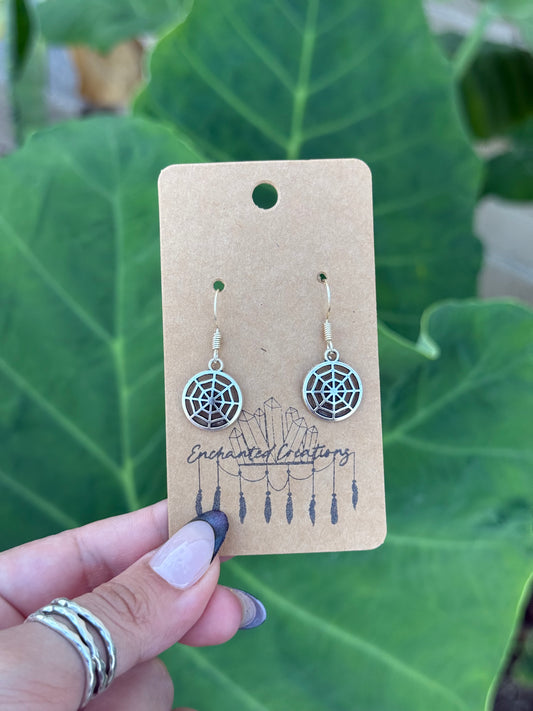 Spider Web Dangle Earrings