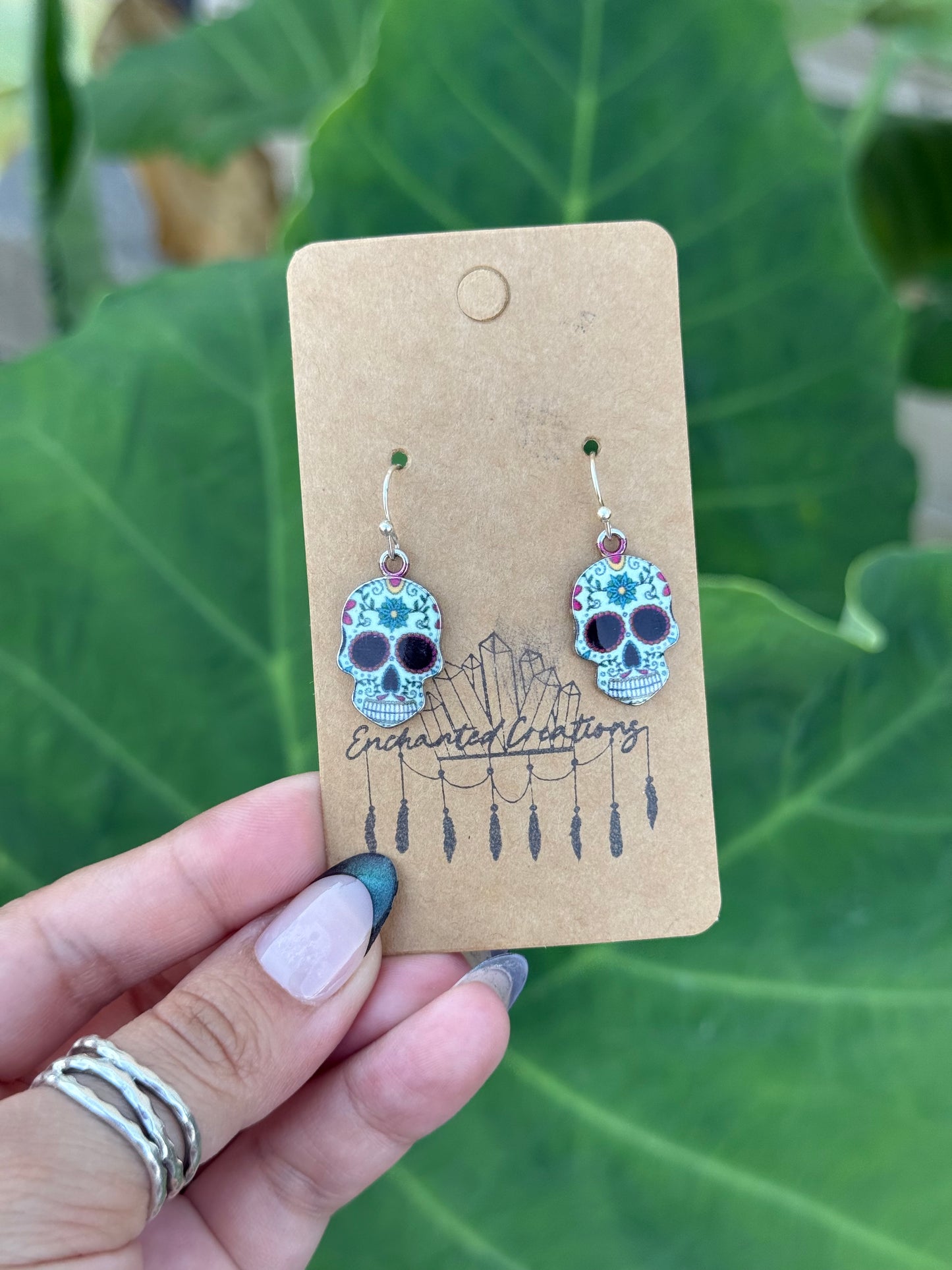 Día de Los Muertos Sugar Skull Dangle Earrings