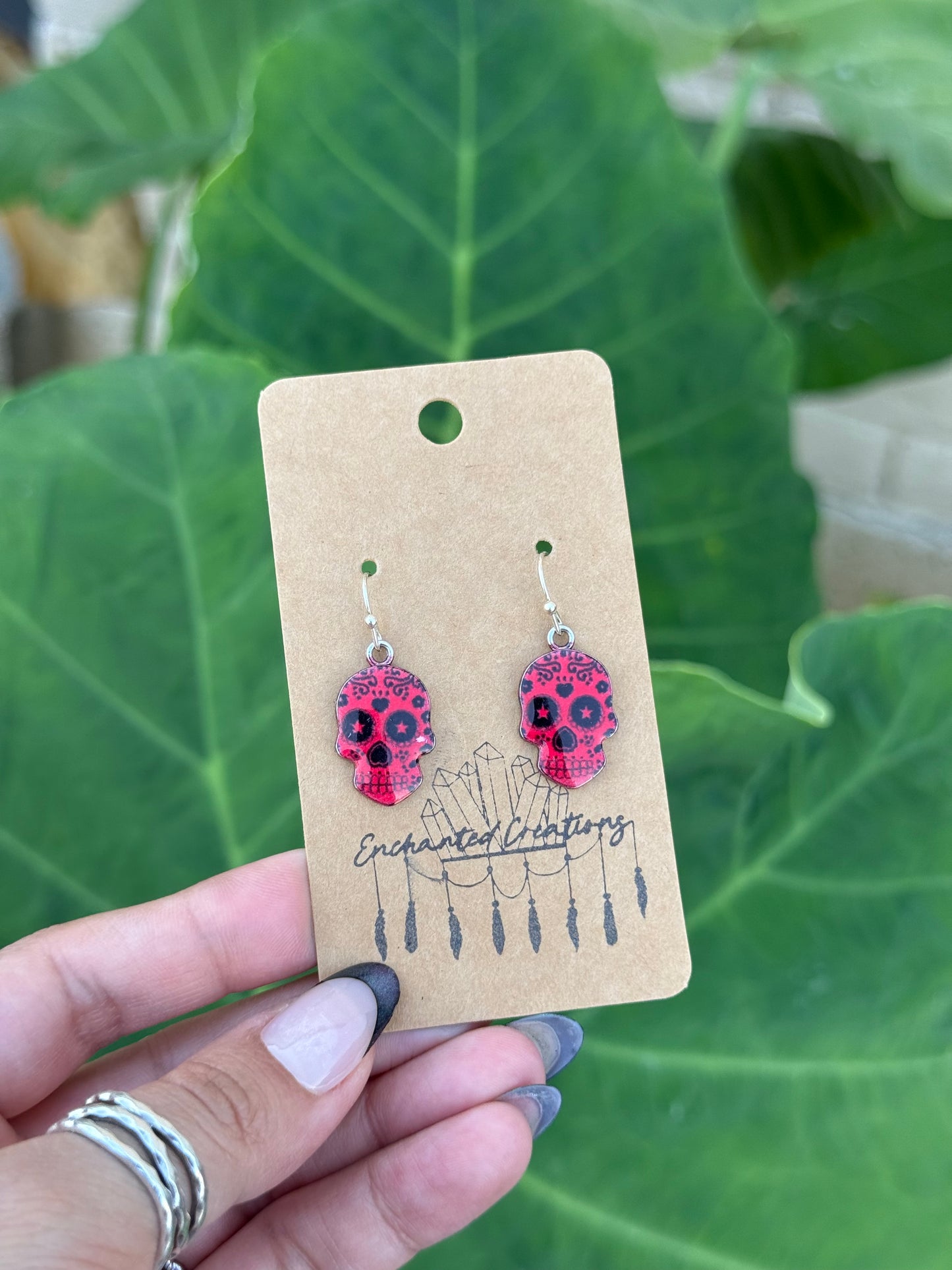 Día de Los Muertos Sugar Skull Dangle Earrings