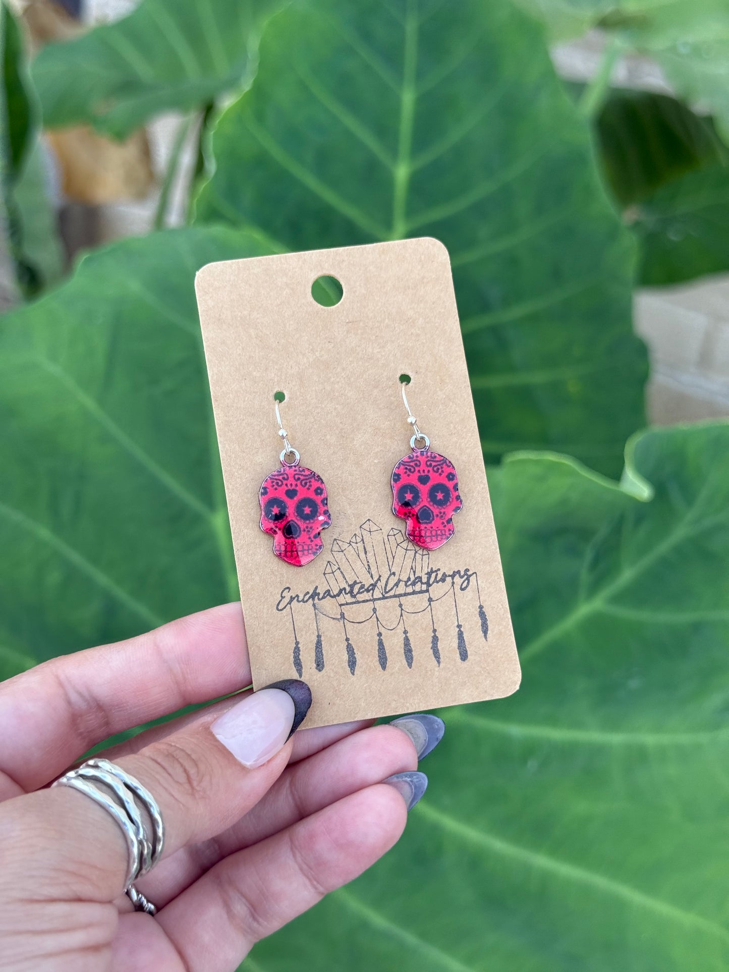 Día de Los Muertos Sugar Skull Dangle Earrings