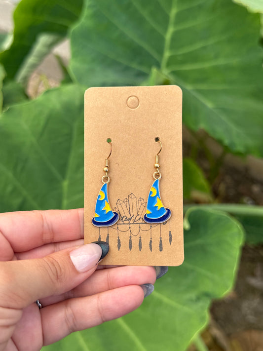 Magical Sorcerer Hat Dangle Earrings