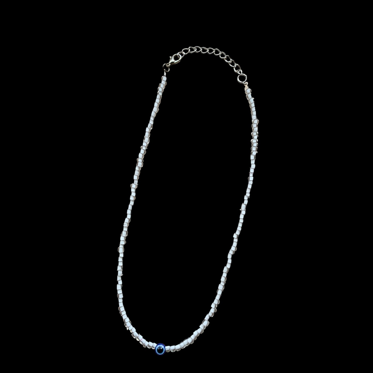 Clear White Evil Eye Protection Necklace