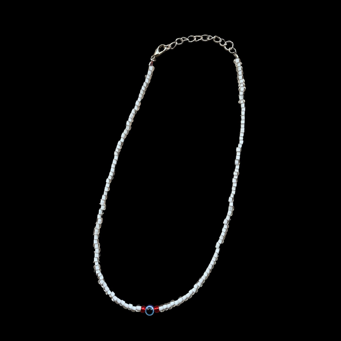 Clear White Evil Eye Protection Necklace